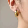 Wholesale of Korean-style accessories, French retro ear buckles, cold style, high-end, trendy, light luxury, simple and niche design sense earrings details Picture